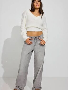 Garage Grey Low Rise baggy Jeans